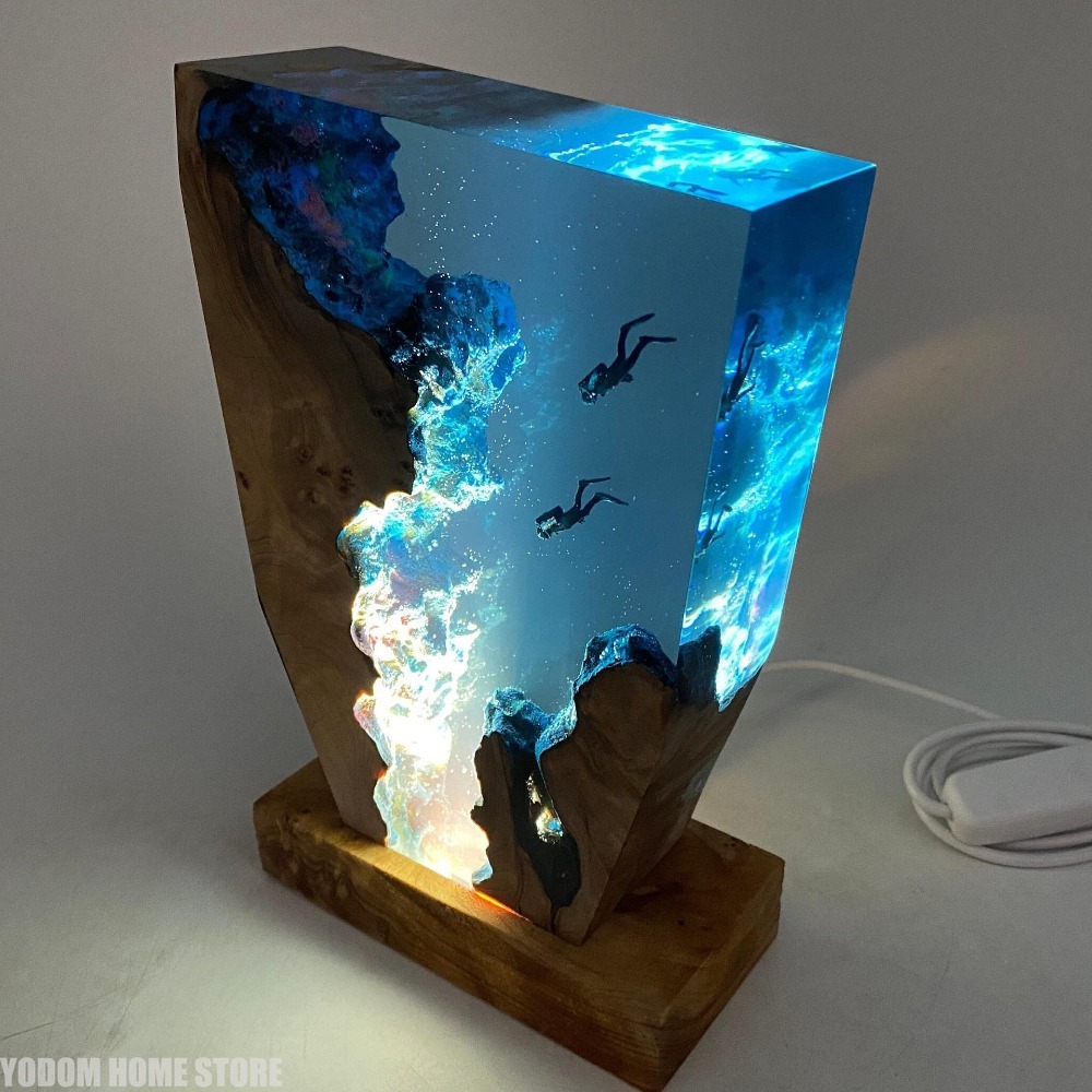 Resin Art Lamp - Nuova Lampada da Tavolo in Resina