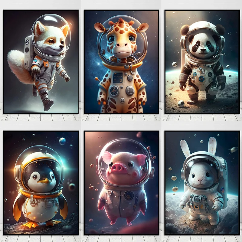 Resin Art For Kids - Poster con Ritratto di Astronauta e