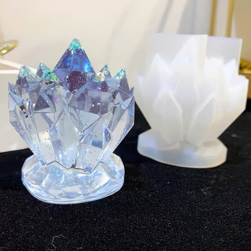 Resin Art Mold - 1pcCristallo Cluster Decorativo Stampo In Silicone