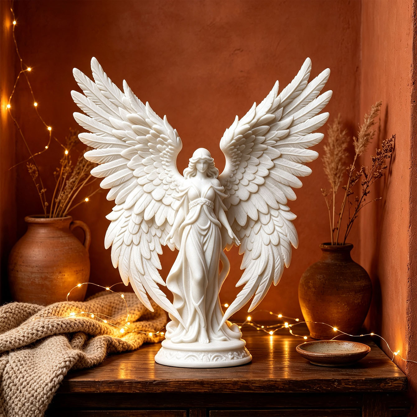 Resin Art Lamp - Ornamento di Lusso Leggero con Angelo